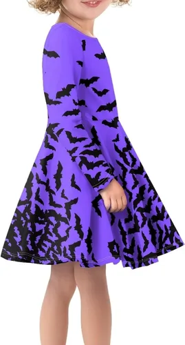 Vista 4 de Showudesigns Vestido de manga larga casual para niñas de 3 a 16 años
