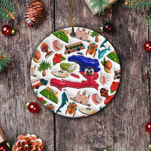 Vista 59 de Lotacy Bandera argentina argentina de Navidad de cerámica 2D impresa adorno con símbolos, decoración del hogar argentina regalos para hombres