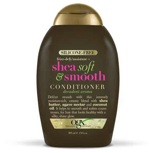 Vista 8 de OGX Frizz-Defy/Moisture + Champú, (90150) Karité suave y liso 13 onzas líquidas