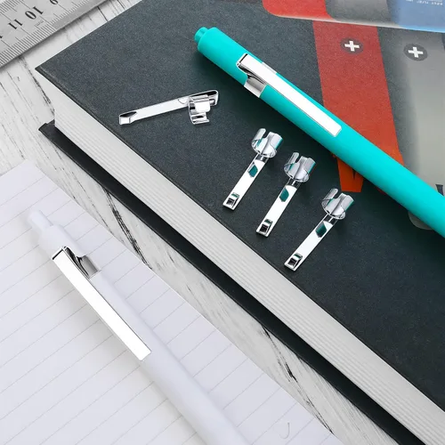 Vista 4 de ASTER 20 clips de metal para bolígrafos a presión para bolsillo de camisa, clips portátiles para portalápices, portalápices deslizantes