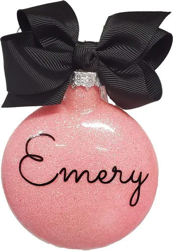 Vista 25 de Adorno de Navidad personalizado relleno de purpurina hecho a medida, regalo ideal para fiesta de intercambio de regalos de oficina (Aqua)