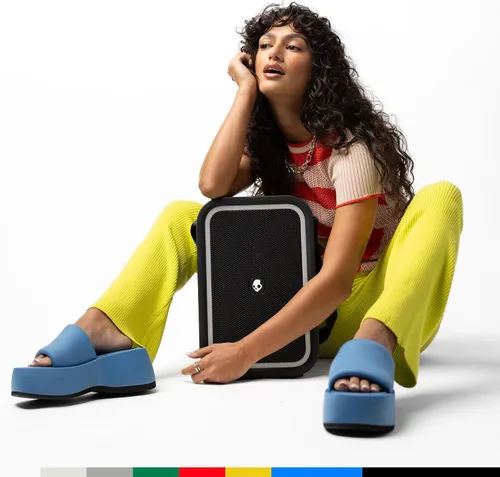 Vista 8 de Skullcandy Stomp - Altavoz Bluetooth – Altavoz inalámbrico portátil impermeable IPX7, con luces LED y modos de estroboscopio, batería de 12 horas