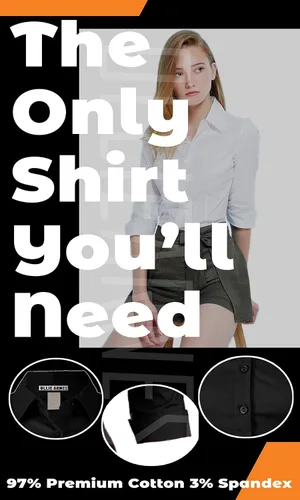 Vista 6 de OLLIE ARNES Blusa sexy de trabajo con botones para mujer