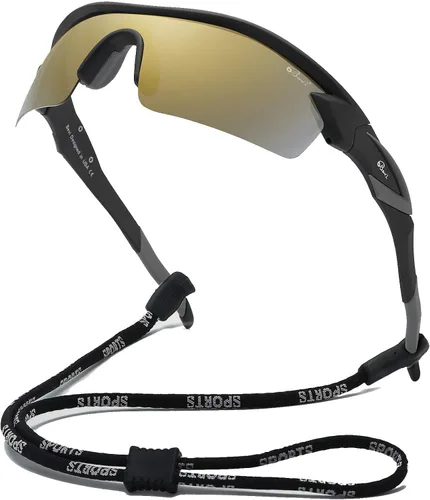 Vista 10 de Bevi Polarized Sports Sunglasses TR90 Unbreakable Frame for Men Women Running Cycling Golf Baseball