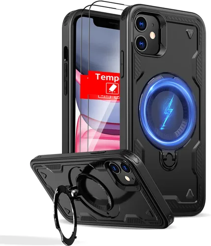 Vista 181 de Funda magnética para Google Pixel 9 Pro XL compatible con cargador inalámbrico MagSafe, para Pixel 9 Pro XL con soporte de 360° + 2 protectores
