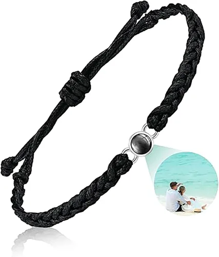 Vista 8 de Pulseras personalizadas con imagen en el interior, paquete de 2 para mujeres y hombres, pulsera de foto circular con imagen personalizada, pulseras