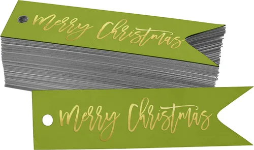 Vista 24 de Etiquetas colgantes con texto en inglés «Merry Christmas» para botellas de papel de aluminio, paquete de 50 unidades Aqua Blue