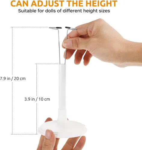 Vista 5 de Toddmomy White Doll Stands 2Pcs Adjustablen Doll Display Stand Bracket Support Bear Desktop Holder for Kids Dollhouse Accessories & Collectibles