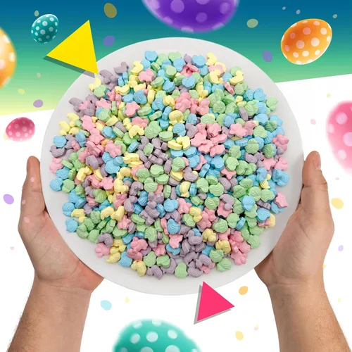 Vista 5 de Dulces de Pascua Bolsa de 1 libra Dulces de patos, pollos y conejitos para huevos y cestas de Pascua Caramelos duros con sabor a frutas