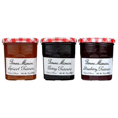 Vista 12 de Bonne Maman Paquete variado de verano (conservas de piña y maracuyá, conservas de mango-melocotón, cuajada de limón), paquete de 3