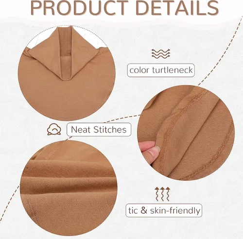 Vista 3 de SATINIOR 6 Pcs Women Fake Collar Detachable Dickey Collar Solid Turtleneck Mock Turtleneck Dickey Half Blouse Neckband