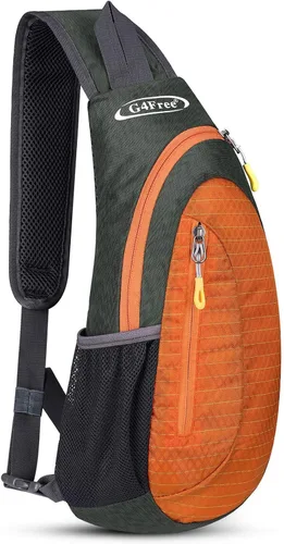 Vista 12 de G4Free - Bolso bandolera para hombres y mujeres, mochila pequeña para el pecho y el hombro, ligera, para viajes, actividades al aire libre y Negro