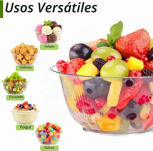 Vista 3 de ZAVOOS Paquete de 120 cuencos de plástico transparente de 8 onzas, pequeños cuencos de plástico duro para postres a granel para fiestas, mini tazón