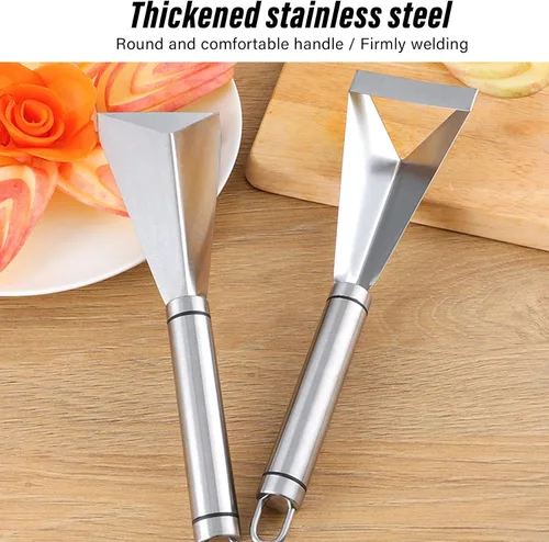 Vista 5 de Cuchillo para tallar frutas, acero inoxidable antideslizante cuchillas de grabado herramienta para tallar frutas, herramienta de cuchillo de canal