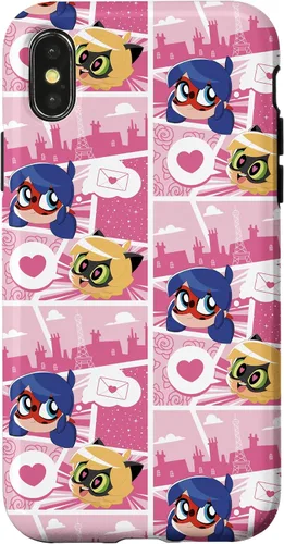 Vista 5 de Miraculous Ladybug Chibi Collection Mensaje para Cat Noir Funda para iPhone 17