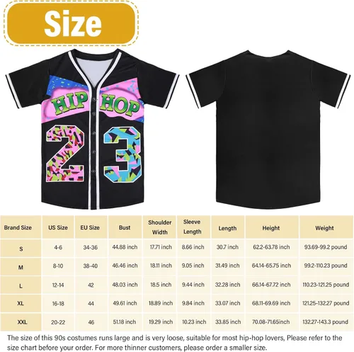 Vista 2 de Traje de los años 8090 para mujer, kit de disfraz de hip hop, accesorios de rapero de los años 90, camiseta de béisbol, riñonera, pantalón de yoga
