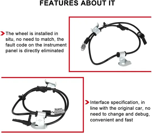 Vista 4 de CCIYU Sensor de velocidad ABS delantero izquierdo y derecho para Subaru Impreza 2008-2010, para Subaru Forester 2008-2012 sustituye al sensor ABS