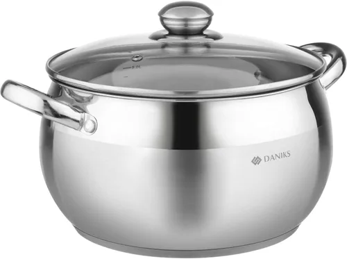 Vista 11 de Daniks Olla clásica de acero inoxidable de 2 cuartos de galón con tapa de vidrio, parte inferior de tres capas para calefacción uniforme, compatible