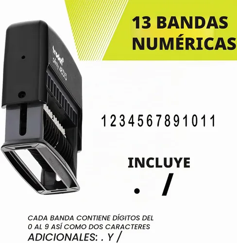 Vista 2 de Trodat Sello de número autoentintado de 13 dígitos, numerador giratorio de 0 a 9 para oficina, inventario, facturas, embalaje, impresiones limpias