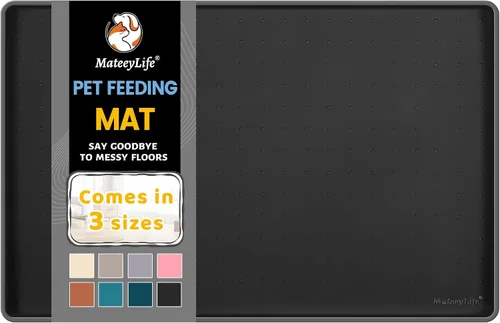 Vista 13 de MateeyLife Tapete de Silicona para Comida de Gatos y Perros para Pisos Impermeable, Tapetes Antideslizantes para Tazones de Perros para Comida