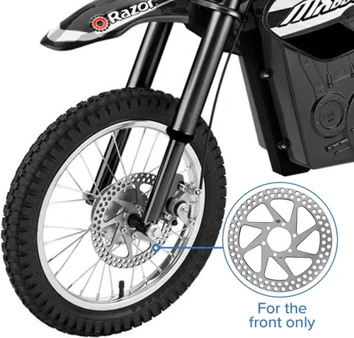 Vista 5 de AlveyTech Rotor de disco de freno delantero para motos eléctricas Razor MX500 y MX650 – Rotores para frenos de bicicleta de cohete, 6-1/4 pulgadas