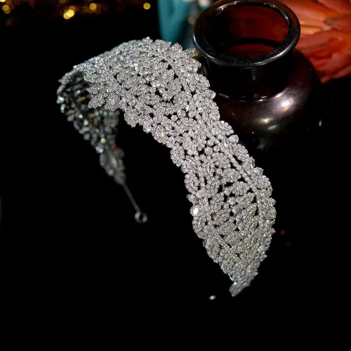 Vista 6 de hair jewelry crown tiaras for women Retro Tiara Baroque Cubic Zirconia Bridal Crown Crystal Headband Jewelry Wedding Hair Accessories