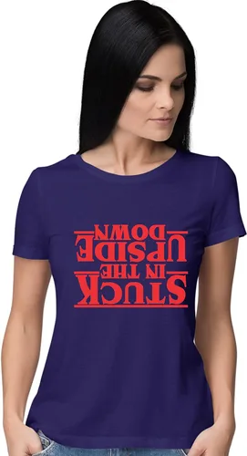 Vista 15 de Go All Out Camiseta para mujer Stuck in The Upside Down