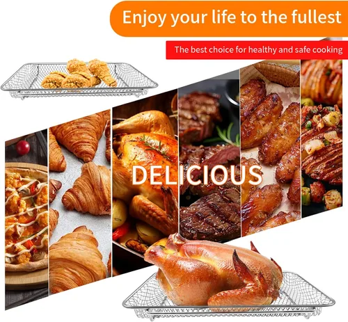 Vista 7 de Canasta de reemplazo para horno de aire frito de zona dual Emeril Lagasse 360 25 QT horno de aire frito tostador de convección de malla de acero