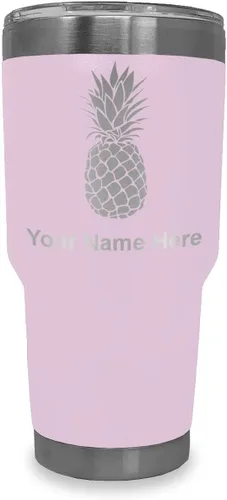 Vista 18 de LaserGram Vaso aislado al vacío de 20 onzas, piña, grabado personalizado incluido (negro)