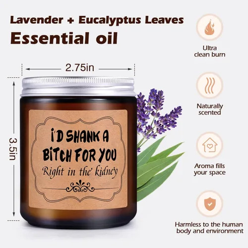 Vista 3 de Cinque - Vela perfumada de lavanda para mujer, regalo divertido de amistad para mejor amiga, mejor amiga, hermana, compañera de trabajo, regalo