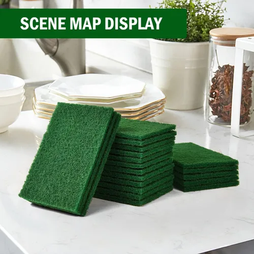 Vista 6 de YoleShy 20 almohadillas para fregar, estropajos de platos, 4.5 x 6 pulgadas, reutilizables, verdes, para el hogar, para platos, fregadores de cocina