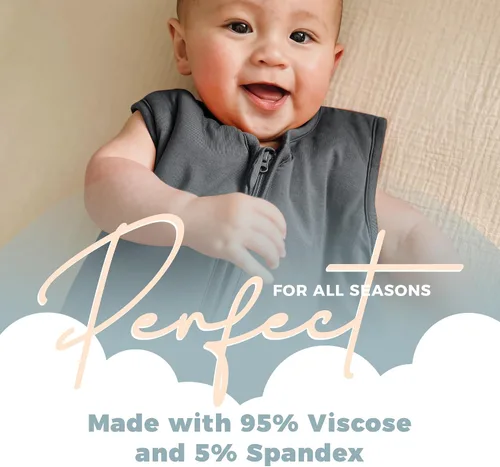 Vista 3 de Sleeveless Soft Baby & Toddler Sleeping Sack, Breathable with Adjustable Feet Cuffs & Anti-Slip Grip