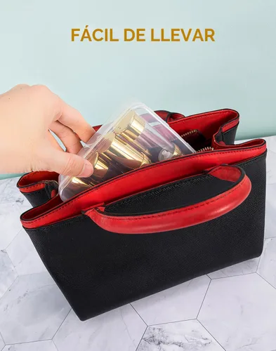 Vista 8 de Juego de viaje con botella de bombeo al vacío dorada sin aire con caja, bomba de vacío cosmética recargable, como jabón de manos, tónico, base
