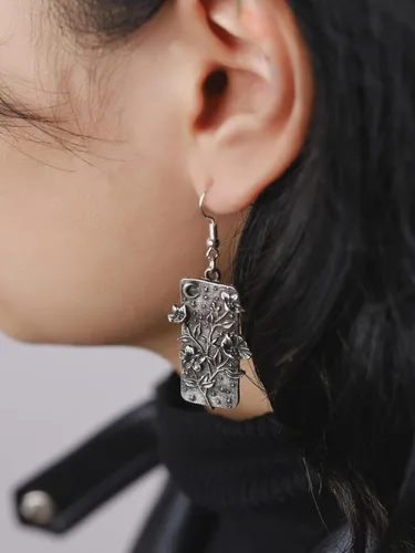 Vista 7 de HAQUIL Pendientes colgantes retro vintage, regalo de joyería para mujer, Zinc, No es una piedra preciosa