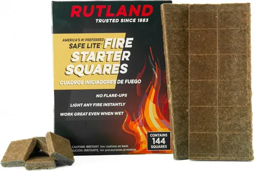 Vista 9 de Rutland Safe Lite - Cuadrados de iniciación de fuego, arrancadores de carbón pesado para chimenea, parrilla, barbacoa y fogatas, accesorios