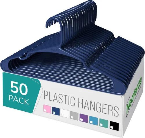 Vista 21 de NEATERIZE - Ganchos de ropa de plástico, 20 paquetes, Aqua - Perchas para colgar ropa