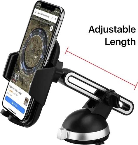 Vista 2 de LAX Gadgets Soporte de teléfono para iPhone 13, Samsung Galaxy S20, Note 10, dispositivos GPS - Negro