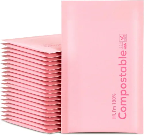 Vista 11 de Sobres autosellables con burbujas 6x10 100% biodegradables, 25 unidades de kraft negro #000, sobres de embalaje acolchados compostables, bolsas