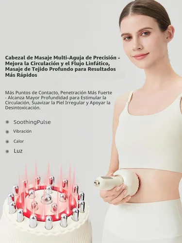 Vista 4 de Masajeador de drenaje linfático y herramienta de masaje anticelulitis, ayuda a reducir las estrías y la celulitis, para piernas, brazos y vientre