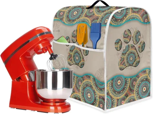 Vista 6 de Funda para mezclador de cocina de pata de perro bohemio compatible con ayuda de cocina de 4.5 a 5 cuartos de galón, batidora de pie Hamilton