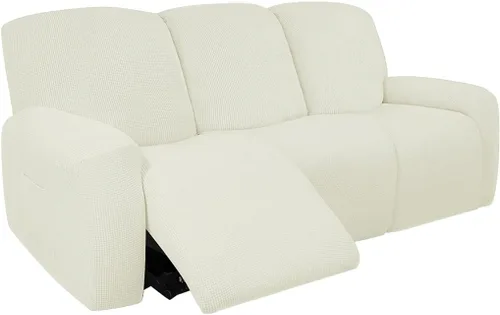 Vista 39 de vctops Fundas elásticas resistentes al agua, para sofá reclinable, suaves y lisas, con correa elástica antideslizante, protector de muebles