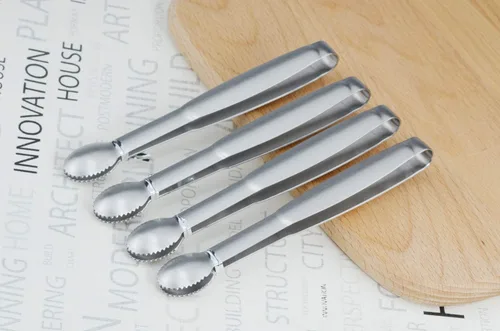 Vista 4 de HINMAY Mini Pinzas de 5-3/4 Pulgadas de Acero Inoxidable Pinzas Pequeñas para Servir, Pinzas de Cocina Pequeñas para Aperitivos, Fiesta de Té