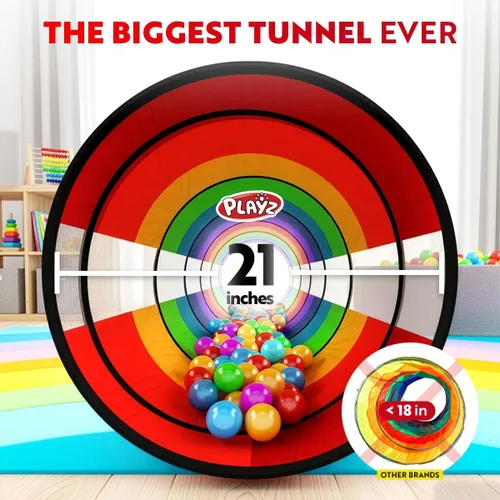 Vista 2 de Túnel de juego extragrande para niños pequeños de 1 a 3 años – Tubo de gateo emergente para bebés, actividad sensorial, juguete para niños
