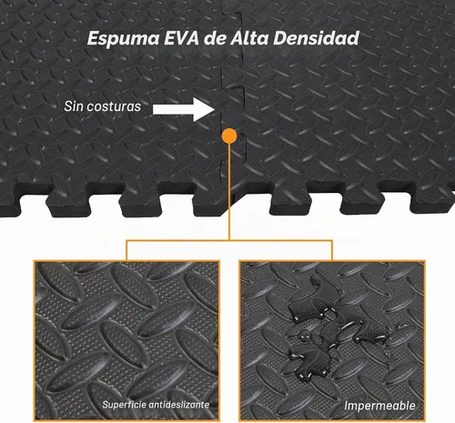Vista 4 de Mat Block - Esterillas de piso de EVA para ejercicio: Tapetes de espuma interconectados de alto rendimiento - 6 baldosas (Área: 24 pies cuadrados)