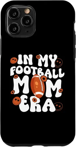Vista 10 de Funda para iPhone 14 Groovy In My Football Mom Era Funny Football Mama Boys Girls