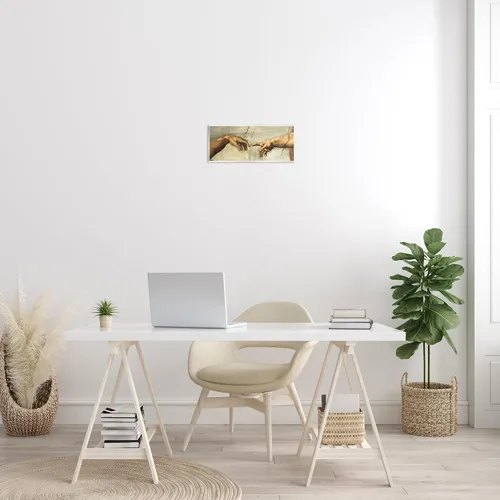 Vista 3 de Stupell Industries Manos de la creación de Adán - Placa de pared religiosa, 7 x 17 pulgadas Sin marco