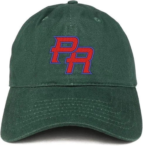 Vista 4 de Trendy Apparel Shop Gorra 100% algodón cepillado bordada con corona suave de Puerto Rico PR Negro