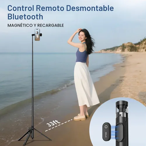 Vista 7 de Trípode de teléfono para iPhone 66" automático pop-up selfie stick
