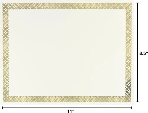 Vista 4 de Great Papers! Certificado de lámina trenzada, 8.5 x 11 pulgadas, 12 unidades (936060), dorado