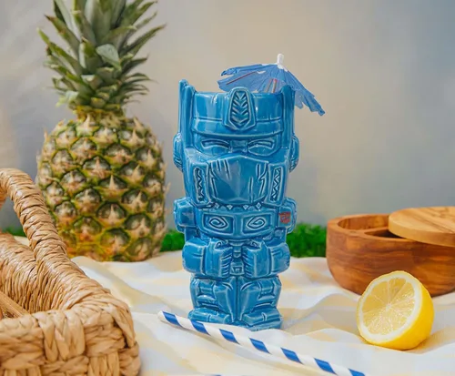 Vista 4 de Geeki Tikis Transformers Optimus Prime - Taza de cerámica de 18 onzas, color azul, talla única